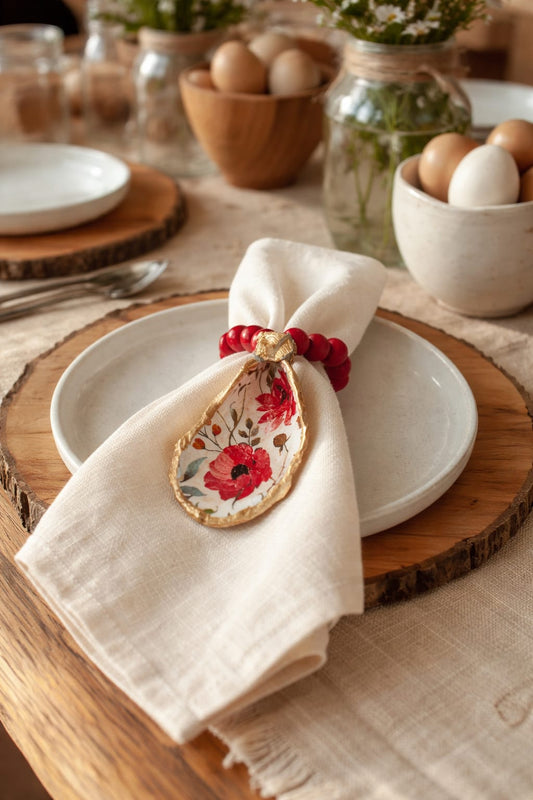Servilleteros de conchas de ostiones (6 unidades)