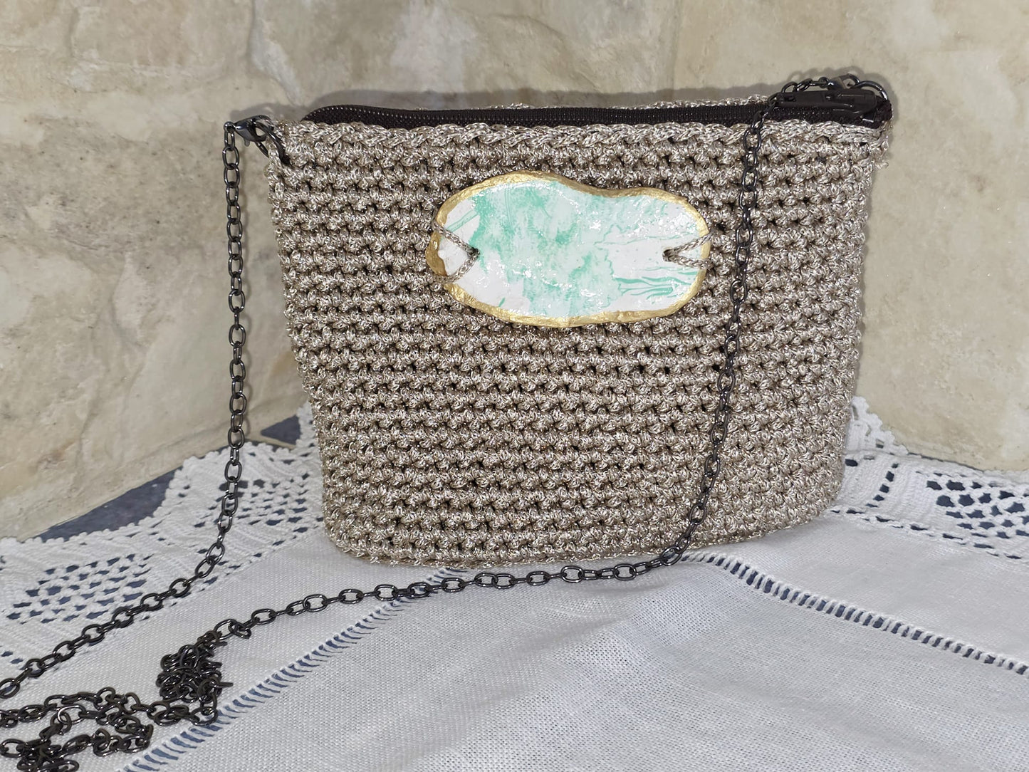 Bolsos de ganchillo en lurex