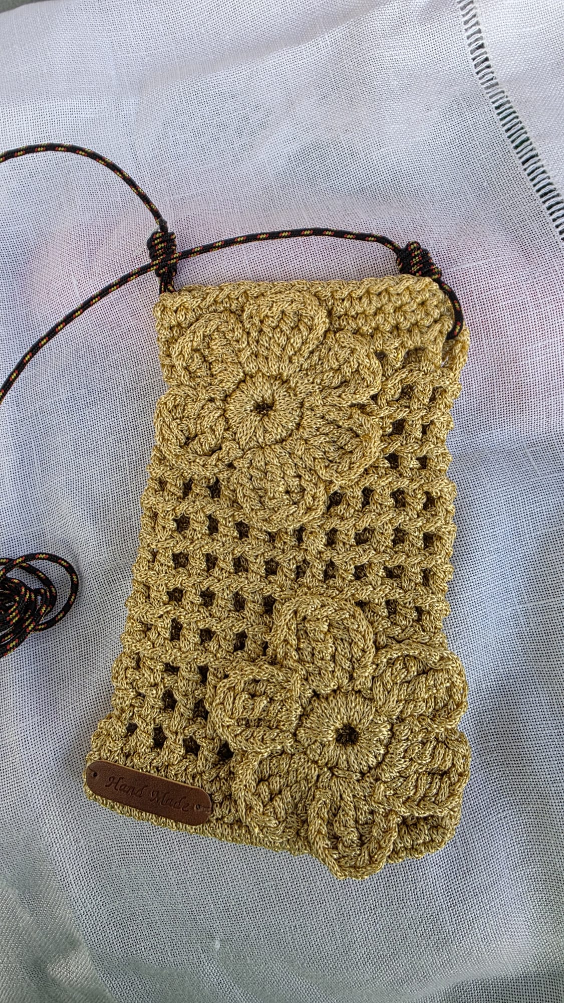 Bolso de ganchillo portamóvil