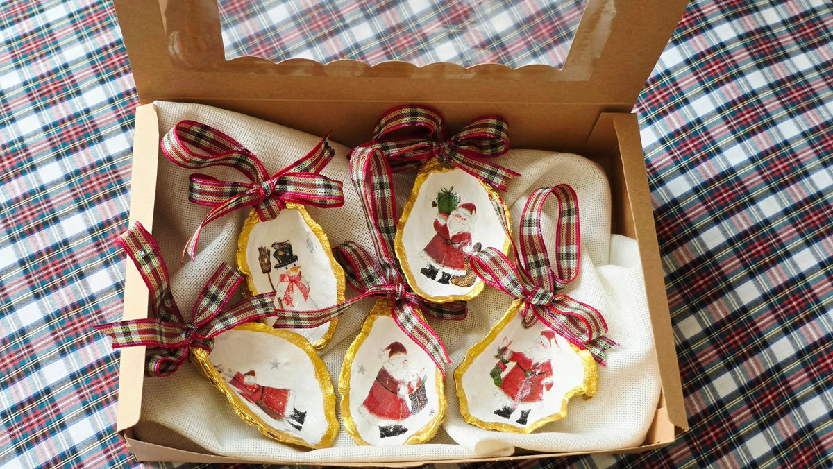 ADORNOS NAVIDEÑOS CON CONCHAS DE OSTIONES